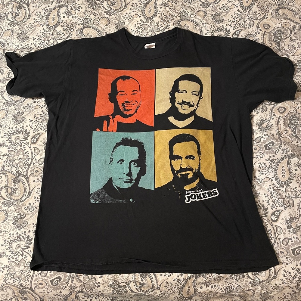 Port and Company Black Tee with Colorful Graphic